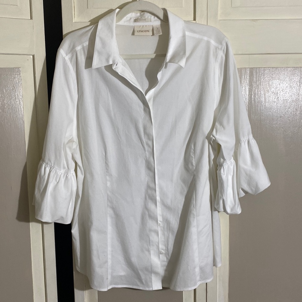 Chicos size 3 non-iron blouse, white